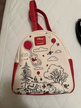 Loungefly Disney Winnie the Pooh Cream and Red Mini Backpack